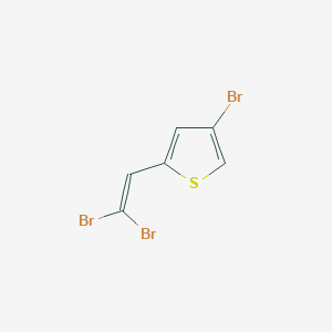 molecular formula C6H3Br3S B13172825 4-Bromo-2-(2,2-dibromoethenyl)thiophene 