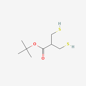 molecular formula C8H16O2S2 B13172829 Tert-butyl 3-sulfanyl-2-(sulfanylmethyl)propanoate 