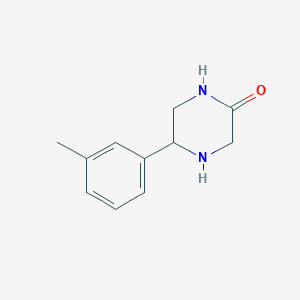 molecular formula C11H14N2O B13172847 5-(3-Methylphenyl)piperazin-2-one 