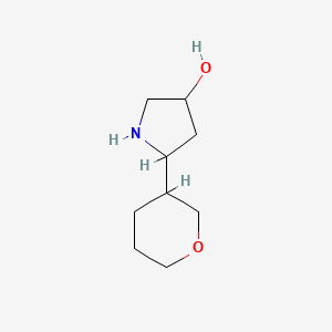 molecular formula C9H17NO2 B13172883 5-(Oxan-3-yl)pyrrolidin-3-ol 