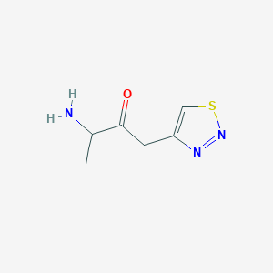 molecular formula C6H9N3OS B13172898 3-Amino-1-(1,2,3-thiadiazol-4-yl)butan-2-one 