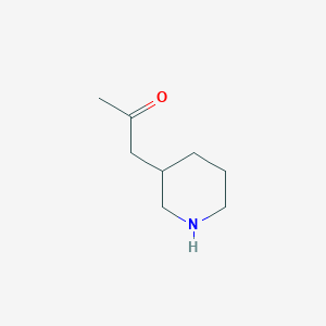 molecular formula C8H15NO B13172925 1-(Piperidin-3-yl)propan-2-one 