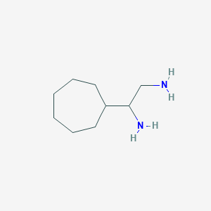 molecular formula C9H20N2 B13172932 1-Cycloheptylethane-1,2-diamine 