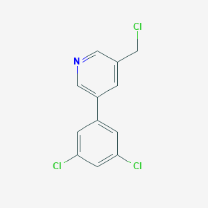 molecular formula C12H8Cl3N B13172946 3-(Chloromethyl)-5-(3,5-dichlorophenyl)pyridine 