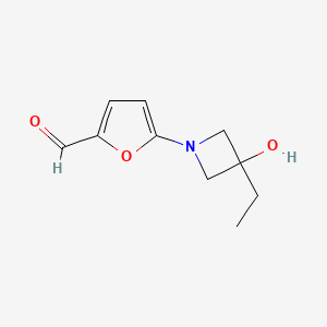 molecular formula C10H13NO3 B13172995 5-(3-Ethyl-3-hydroxyazetidin-1-yl)furan-2-carbaldehyde 