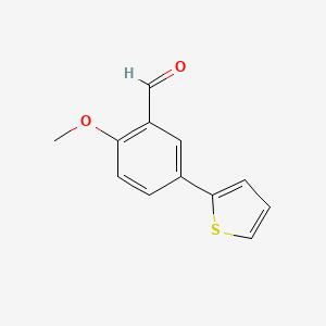 molecular formula C12H10O2S B1317300 2-甲氧基-5-(噻吩-2-基)苯甲醛 CAS No. 190270-76-9