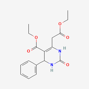 molecular formula C17H20N2O5 B1317302 6-(2-乙氧基-2-氧代乙基)-2-氧代-4-苯基-1,2,3,4-四氢-5-嘧啶甲酸乙酯 CAS No. 938189-69-6