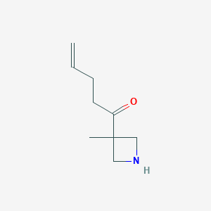 molecular formula C9H15NO B13173045 1-(3-Methylazetidin-3-yl)pent-4-en-1-one 