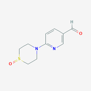 molecular formula C10H12N2O2S B13173051 6-(1-Oxo-1lambda4-thiomorpholin-4-yl)pyridine-3-carbaldehyde 