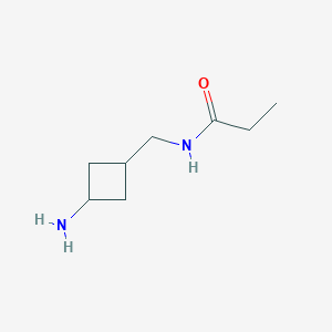 molecular formula C8H16N2O B13173080 N-[(3-aminocyclobutyl)methyl]propanamide 