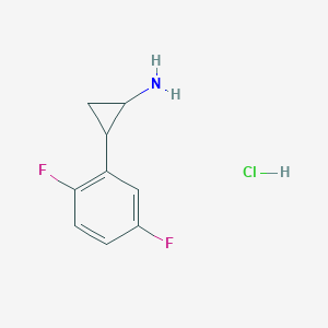 molecular formula C9H10ClF2N B13173113 2-(2,5-Difluorophenyl)cyclopropan-1-amine hydrochloride 