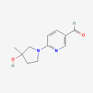 molecular formula C11H14N2O2 B13173127 6-(3-Hydroxy-3-methylpyrrolidin-1-yl)pyridine-3-carbaldehyde 