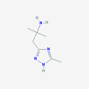 molecular formula C7H14N4 B13173136 2-methyl-1-(5-methyl-1H-1,2,4-triazol-3-yl)propan-2-amine 