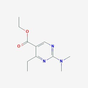 molecular formula C11H17N3O2 B13173138 Ethyl 2-(dimethylamino)-4-ethylpyrimidine-5-carboxylate 