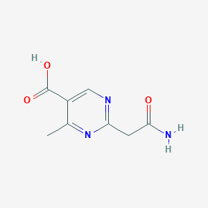 molecular formula C8H9N3O3 B13173183 2-(Carbamoylmethyl)-4-methylpyrimidine-5-carboxylic acid 