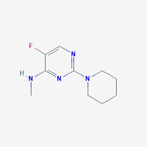 molecular formula C10H15FN4 B13173194 5-Fluoro-N-methyl-2-(piperidin-1-YL)pyrimidin-4-amine 