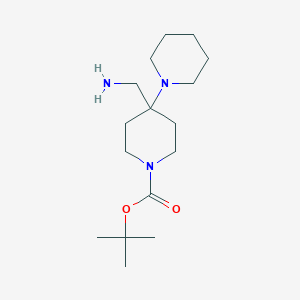 Tert-butyl 4-(aminomethyl)-4-(piperidin-1-yl)piperidine-1-carboxylate