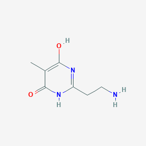 molecular formula C7H11N3O2 B13173210 2-(2-Aminoethyl)-6-hydroxy-5-methyl-3,4-dihydropyrimidin-4-one 