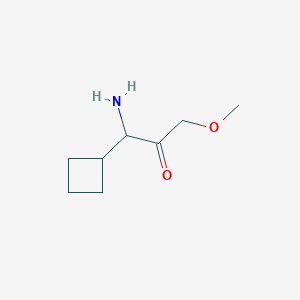 molecular formula C8H15NO2 B13173278 1-Amino-1-cyclobutyl-3-methoxypropan-2-one 