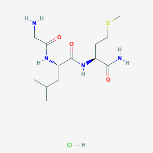 molecular formula C13H27ClN4O3S B1317328 H-甘氨酰-亮氨酰-蛋氨酰-NH2·HCl CAS No. 40297-96-9