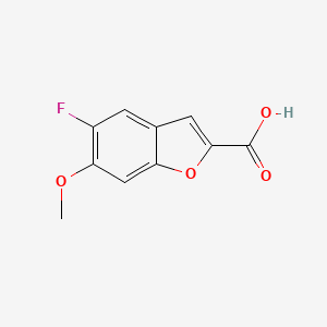 molecular formula C10H7FO4 B13173288 5-Fluoro-6-methoxy-1-benzofuran-2-carboxylic acid 