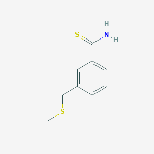 molecular formula C9H11NS2 B13173362 3-[(Methylsulfanyl)methyl]benzene-1-carbothioamide 