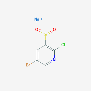 molecular formula C5H2BrClNNaO2S B13173386 Sodium 5-bromo-2-chloropyridine-3-sulfinate 