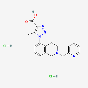 molecular formula C19H21Cl2N5O2 B13173393 5-methyl-1-[2-(pyridin-2-ylmethyl)-1,2,3,4-tetrahydroisoquinolin-5-yl]-1H-1,2,3-triazole-4-carboxylic acid dihydrochloride 