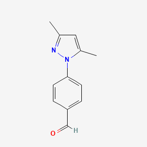 molecular formula C12H12N2O B1317340 4-(3,5-二甲基-1H-吡唑-1-基)苯甲醛 CAS No. 934570-54-4