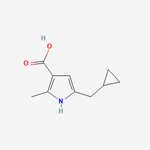 molecular formula C10H13NO2 B13173413 5-(Cyclopropylmethyl)-2-methyl-1H-pyrrole-3-carboxylic acid 