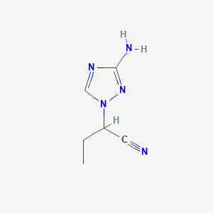 molecular formula C6H9N5 B13173483 2-(3-amino-1H-1,2,4-triazol-1-yl)butanenitrile 