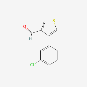 molecular formula C11H7ClOS B13173535 4-(3-Chlorophenyl)thiophene-3-carbaldehyde 