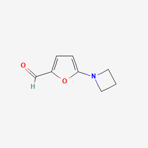 molecular formula C8H9NO2 B13173539 5-(Azetidin-1-yl)furan-2-carbaldehyde 