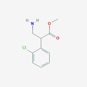 molecular formula C10H12ClNO2 B13173573 Methyl 3-amino-2-(2-chlorophenyl)propanoate 