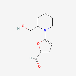 molecular formula C11H15NO3 B13173587 5-[2-(Hydroxymethyl)piperidin-1-yl]furan-2-carbaldehyde 