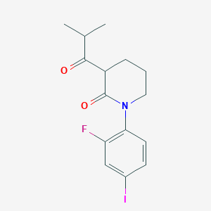 1-(2-Fluoro-4-iodophenyl)-3-(2-methylpropanoyl)piperidin-2-one