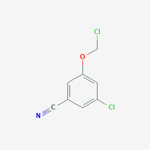 molecular formula C8H5Cl2NO B13173629 3-Chloro-5-(chloromethoxy)benzonitrile 