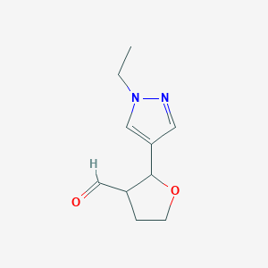 2-(1-Ethyl-1H-pyrazol-4-yl)oxolane-3-carbaldehyde