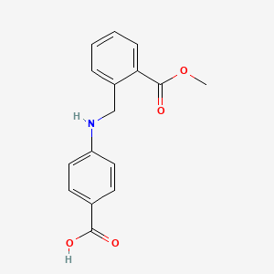 molecular formula C16H15NO4 B13173657 4-({[2-(Methoxycarbonyl)phenyl]methyl}amino)benzoic acid 