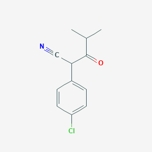 molecular formula C12H12ClNO B13173661 2-(4-Chlorophenyl)-4-methyl-3-oxopentanenitrile 