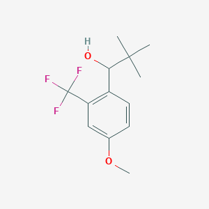 molecular formula C13H17F3O2 B13173707 1-[4-Methoxy-2-(trifluoromethyl)phenyl]-2,2-dimethylpropan-1-ol 