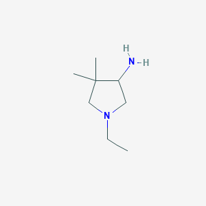 molecular formula C8H18N2 B13173747 1-Ethyl-4,4-dimethylpyrrolidin-3-amine 