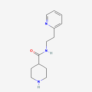 molecular formula C13H19N3O B13173760 N-[2-(pyridin-2-yl)ethyl]piperidine-4-carboxamide 