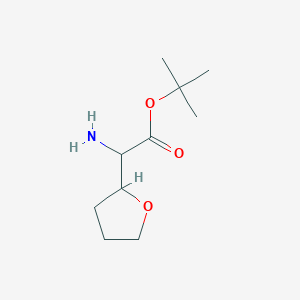 molecular formula C10H19NO3 B13173763 tert-Butyl 2-amino-2-(oxolan-2-yl)acetate 