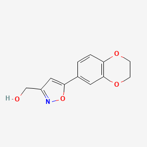 molecular formula C12H11NO4 B1317379 (5-(2,3-二氢-1,4-苯并二氧杂环-6-基)-3-异恶唑基)甲醇 CAS No. 763109-37-1