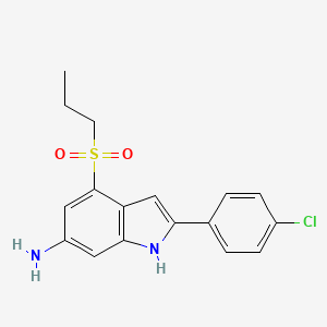 2-(4-Chlorophenyl)-4-(propane-1-sulfonyl)-1H-indol-6-amine