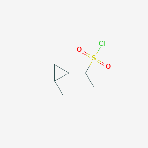 molecular formula C8H15ClO2S B13173870 1-(2,2-Dimethylcyclopropyl)propane-1-sulfonyl chloride 