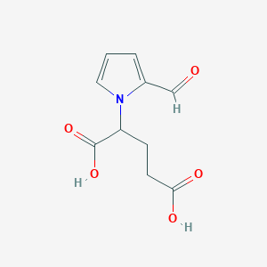 molecular formula C10H11NO5 B13173879 2-(2-Formyl-1H-pyrrol-1-yl)pentanedioic acid 