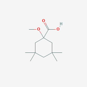 molecular formula C12H22O3 B13173911 1-Methoxy-3,3,5,5-tetramethylcyclohexane-1-carboxylic acid 