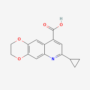 molecular formula C15H13NO4 B13173965 7-Cyclopropyl-2,3-dihydro[1,4]dioxino[2,3-g]quinoline-9-carboxylic acid 